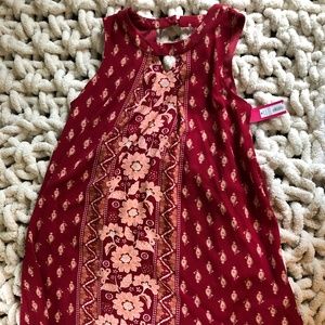 Red floral, paisley dress